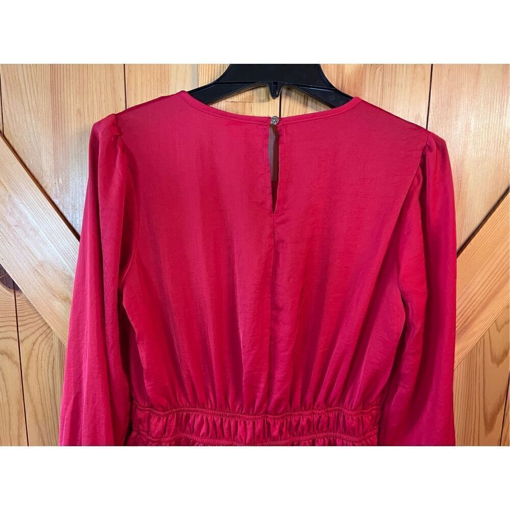 Knox Rose Long Sleeve Solid Red Dress Size Small (3229) - Picture 9 of 9